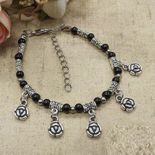 Ladies DIY Tibetan Silver Beads Fancy Bracelet