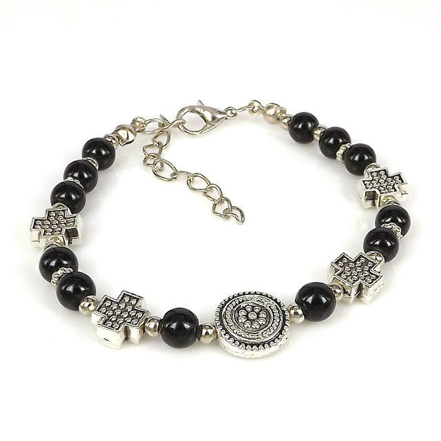 Ladies DIY Tibetan Silver Beads Fancy Bracelet