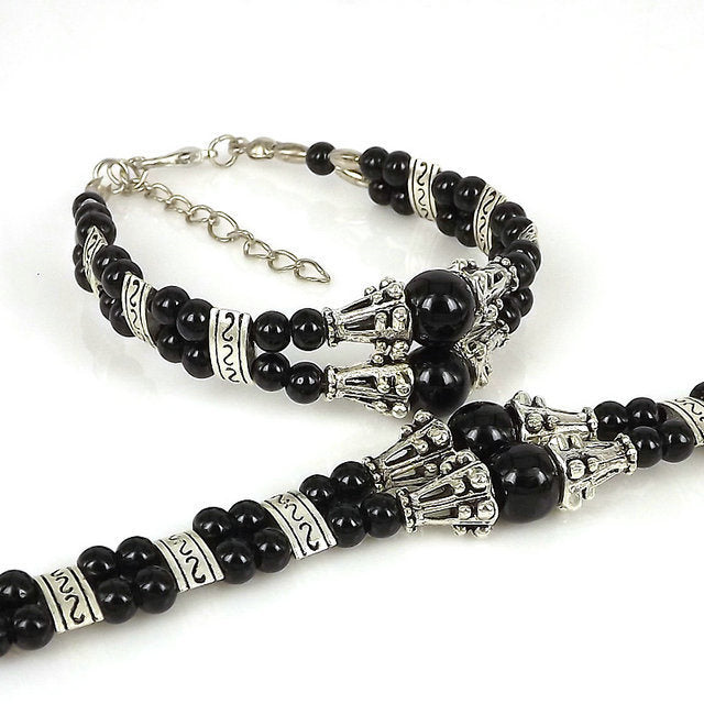 Ladies DIY Tibetan Silver Beads Fancy Bracelet