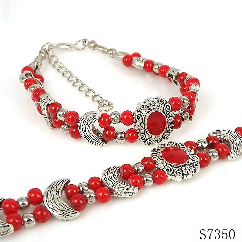 Ladies DIY Tibetan Silver Beads Fancy Bracelet