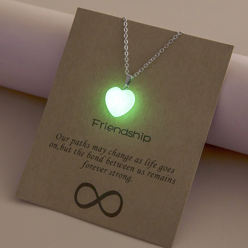 Women's Alloy Luminous Pendant Card Necklace