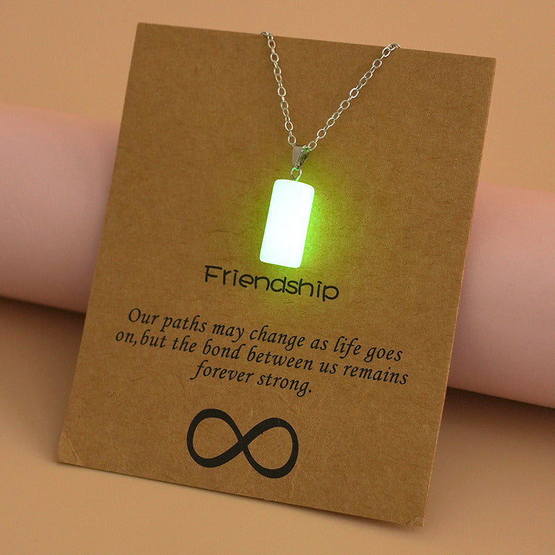 Women's Alloy Luminous Pendant Card Necklace