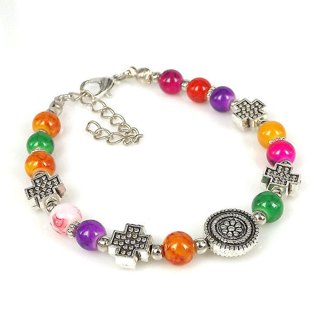 Ladies DIY Tibetan Silver Beads Fancy Bracelet