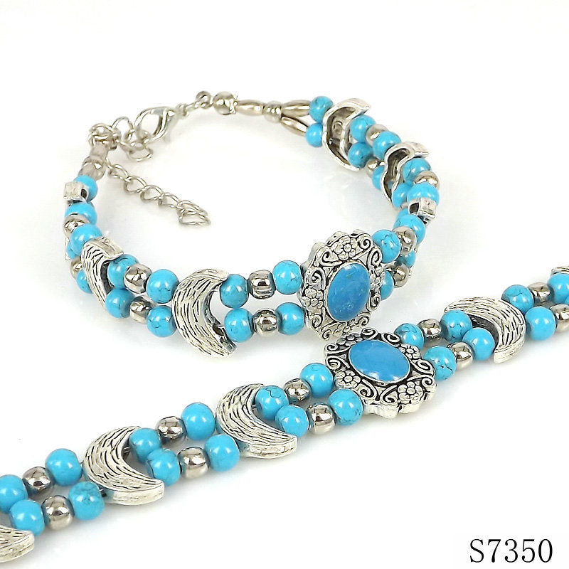 Ladies DIY Tibetan Silver Beads Fancy Bracelet