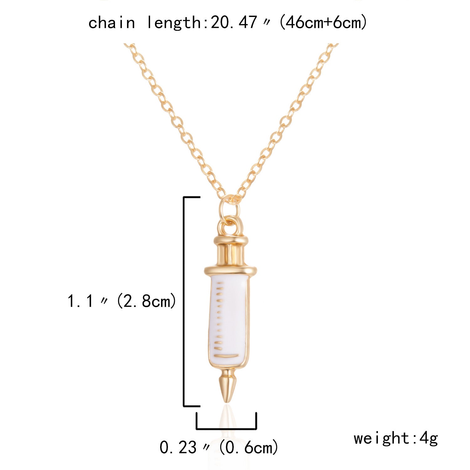 Women's Stethoscope Syringe Pendant Necklace