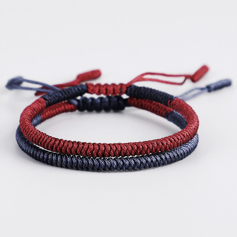 New Handmade Woven Jin Gang Knot Bracelet Stitching Color Red Hand Strap Women's Red Rope Bracelet