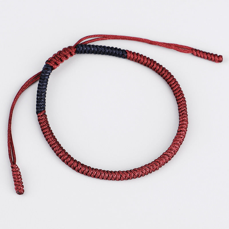 New Handmade Woven Jin Gang Knot Bracelet Stitching Color Red Hand Strap Women's Red Rope Bracelet