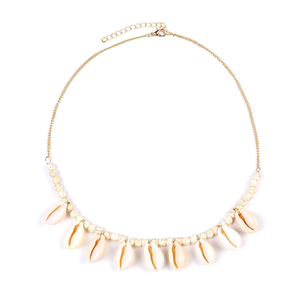Bohemian Shell Neck Chain Turquoise Shell Pendant