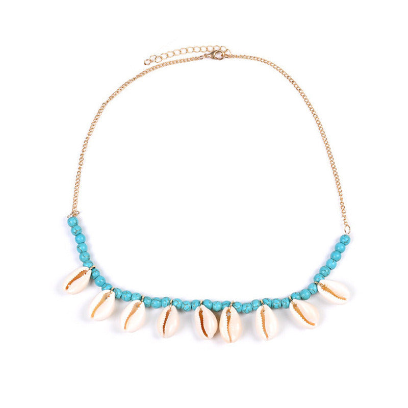 Bohemian Shell Neck Chain Turquoise Shell Pendant