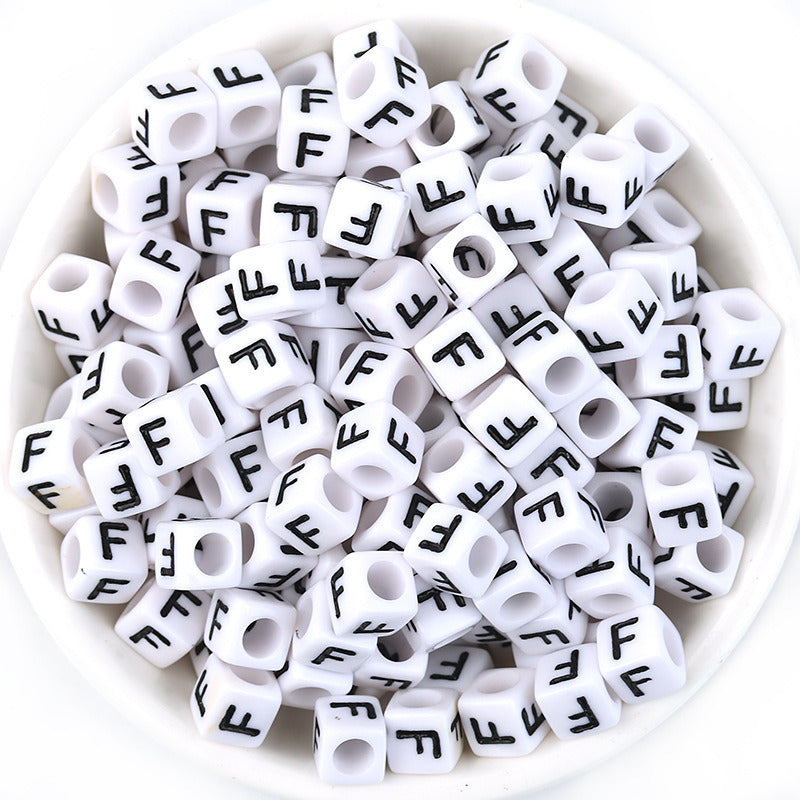 100 Pcspack Acrylic 26 English Letters Big Hole Beads Scattered Diy Bracelet String