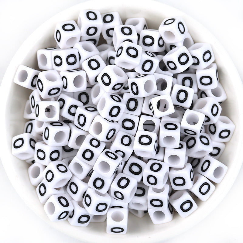 100 Pcspack Acrylic 26 English Letters Big Hole Beads Scattered Diy Bracelet String