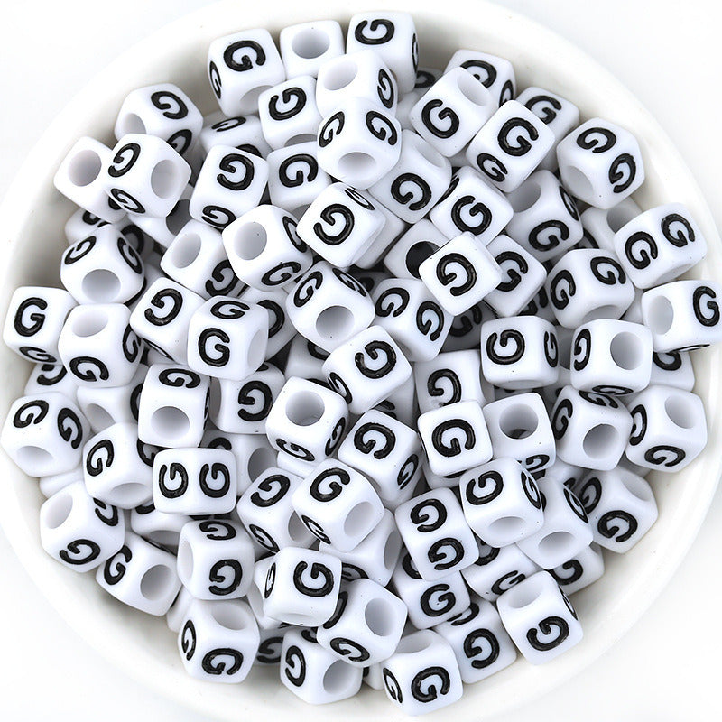 100 Pcspack Acrylic 26 English Letters Big Hole Beads Scattered Diy Bracelet String