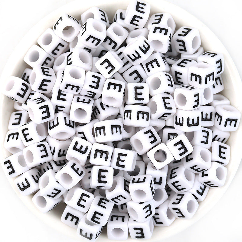 100 Pcspack Acrylic 26 English Letters Big Hole Beads Scattered Diy Bracelet String