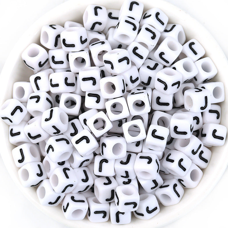 100 Pcspack Acrylic 26 English Letters Big Hole Beads Scattered Diy Bracelet String