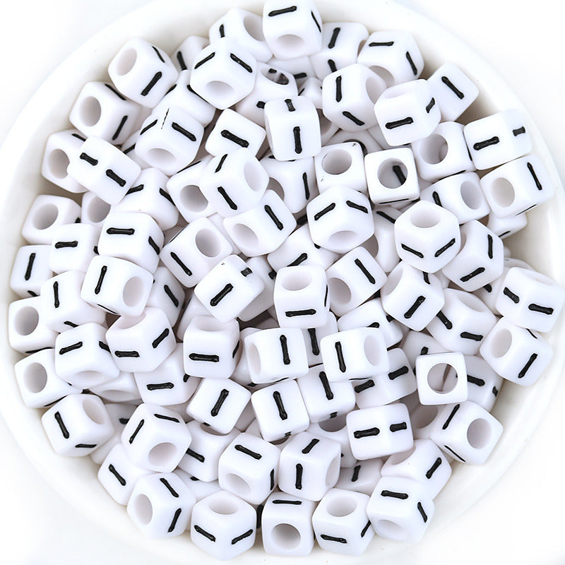 100 Pcspack Acrylic 26 English Letters Big Hole Beads Scattered Diy Bracelet String