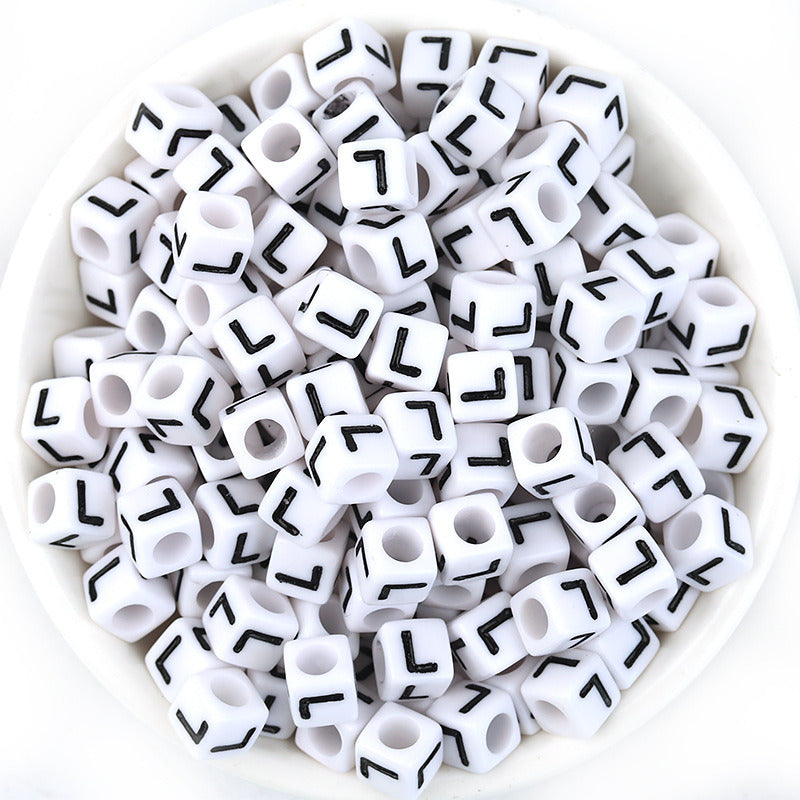 100 Pcspack Acrylic 26 English Letters Big Hole Beads Scattered Diy Bracelet String