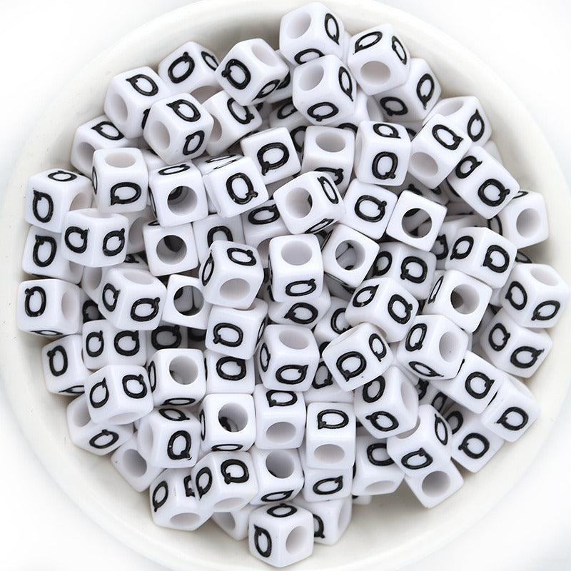 100 Pcspack Acrylic 26 English Letters Big Hole Beads Scattered Diy Bracelet String