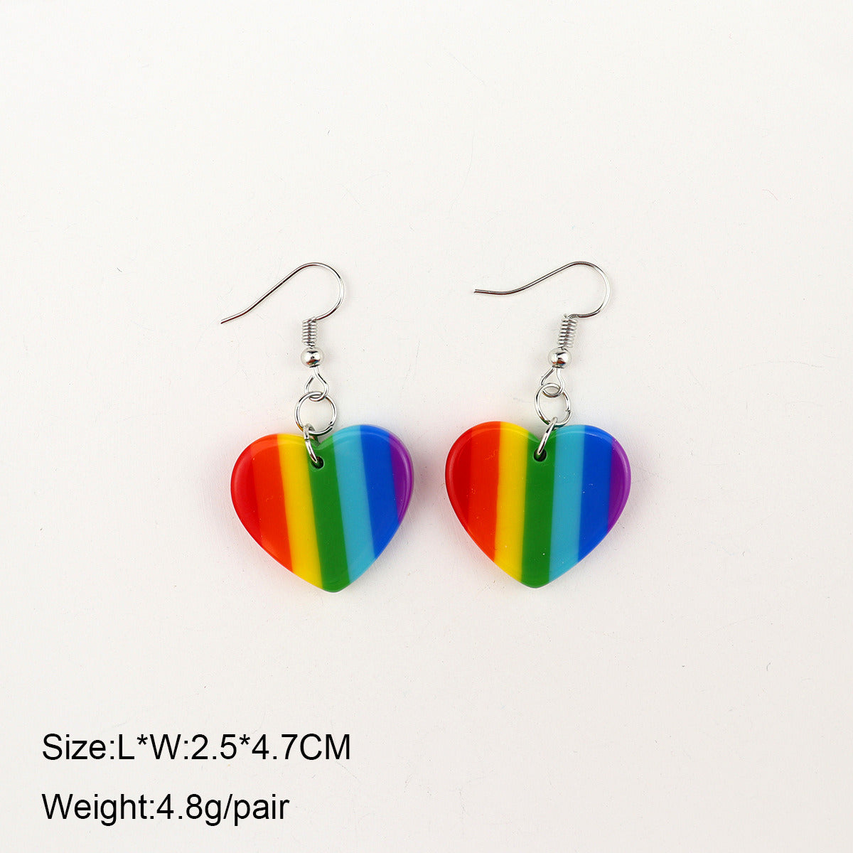 Individualized Rainbow Love Ins Style Five-pointed Star Resin Earrings