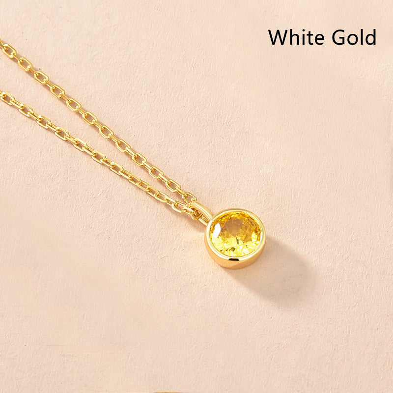 Women's Fashionable Simple Sterling Silver Solitaire Necklace With Twelve Zodiac Signs