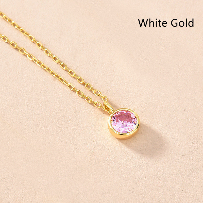 Women's Fashionable Simple Sterling Silver Solitaire Necklace With Twelve Zodiac Signs