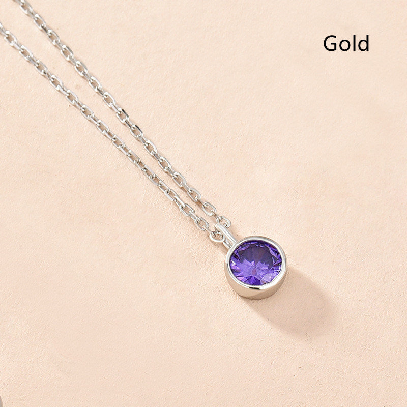 Women's Fashionable Simple Sterling Silver Solitaire Necklace With Twelve Zodiac Signs