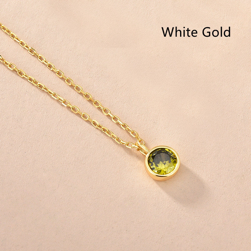 Women's Fashionable Simple Sterling Silver Solitaire Necklace With Twelve Zodiac Signs