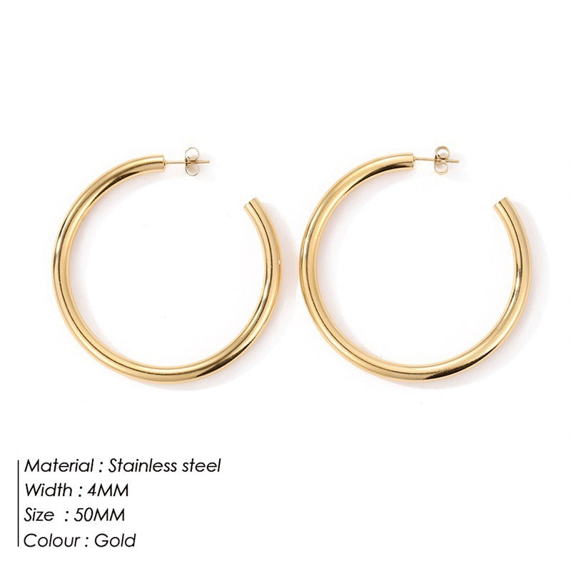 European And American Exaggerated C-shaped Earrings