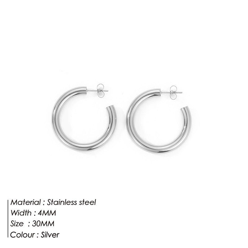 European And American Exaggerated C-shaped Earrings