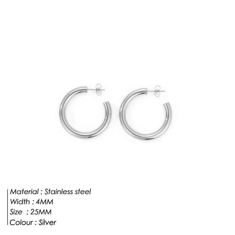 European And American Exaggerated C-shaped Earrings