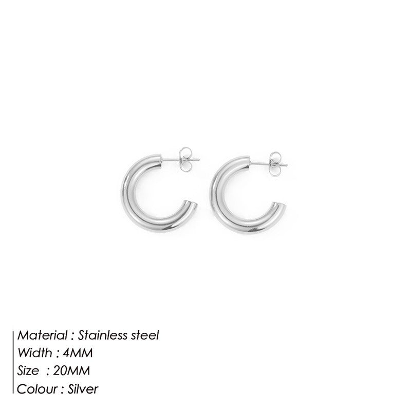 European And American Exaggerated C-shaped Earrings