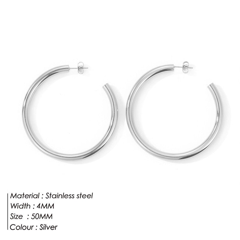 European And American Exaggerated C-shaped Earrings