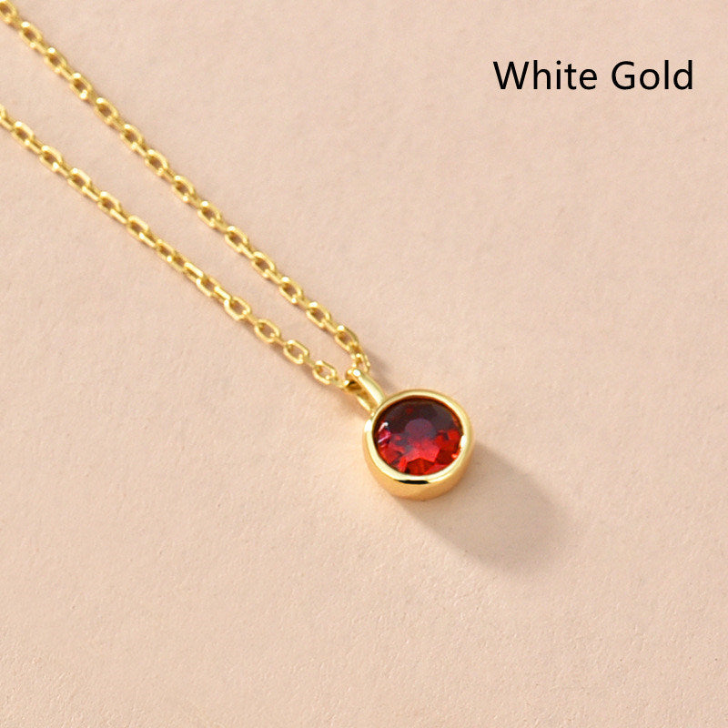 Women's Fashionable Simple Sterling Silver Solitaire Necklace With Twelve Zodiac Signs