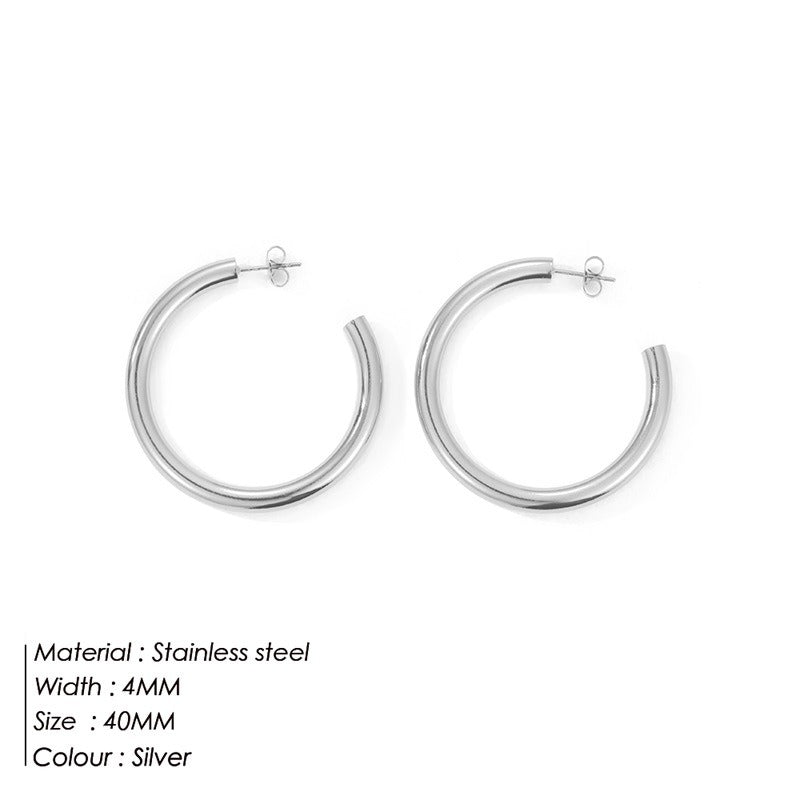 European And American Exaggerated C-shaped Earrings