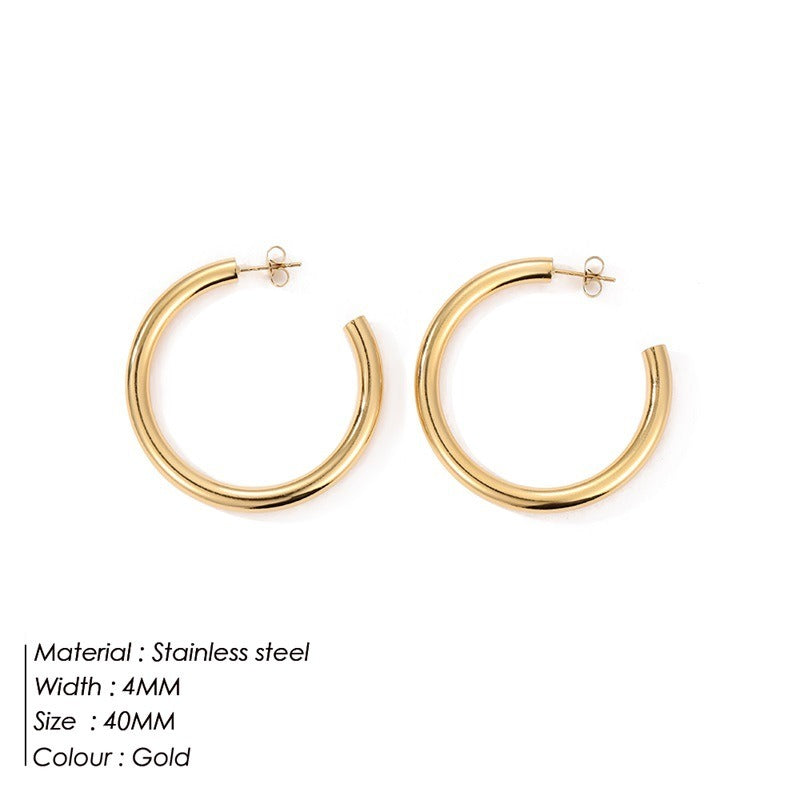 European And American Exaggerated C-shaped Earrings