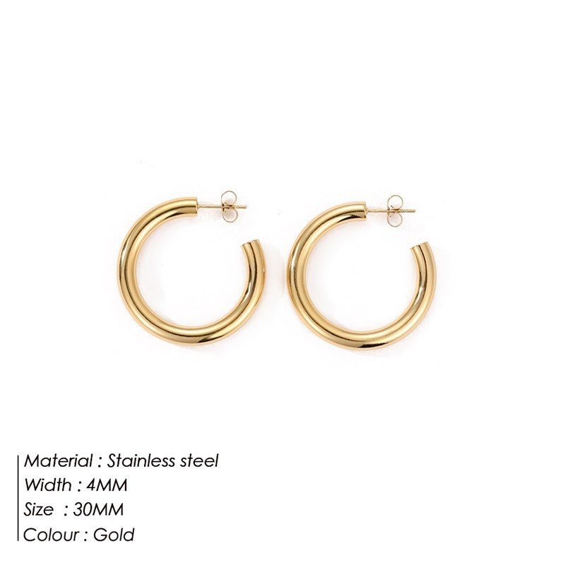 European And American Exaggerated C-shaped Earrings