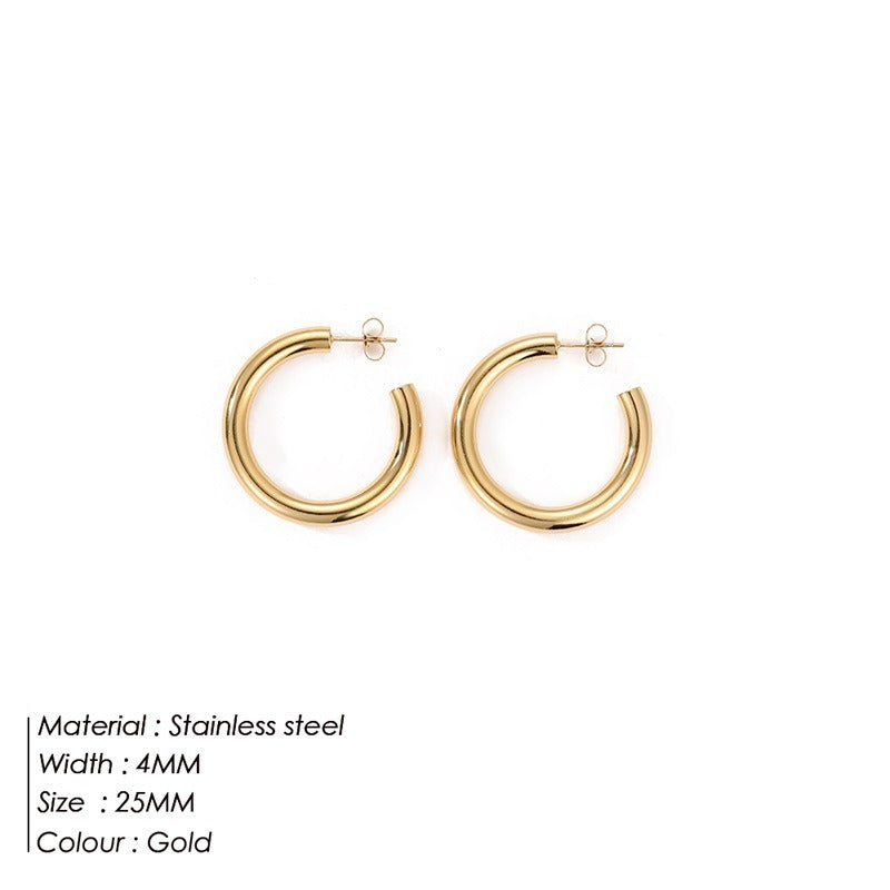 European And American Exaggerated C-shaped Earrings