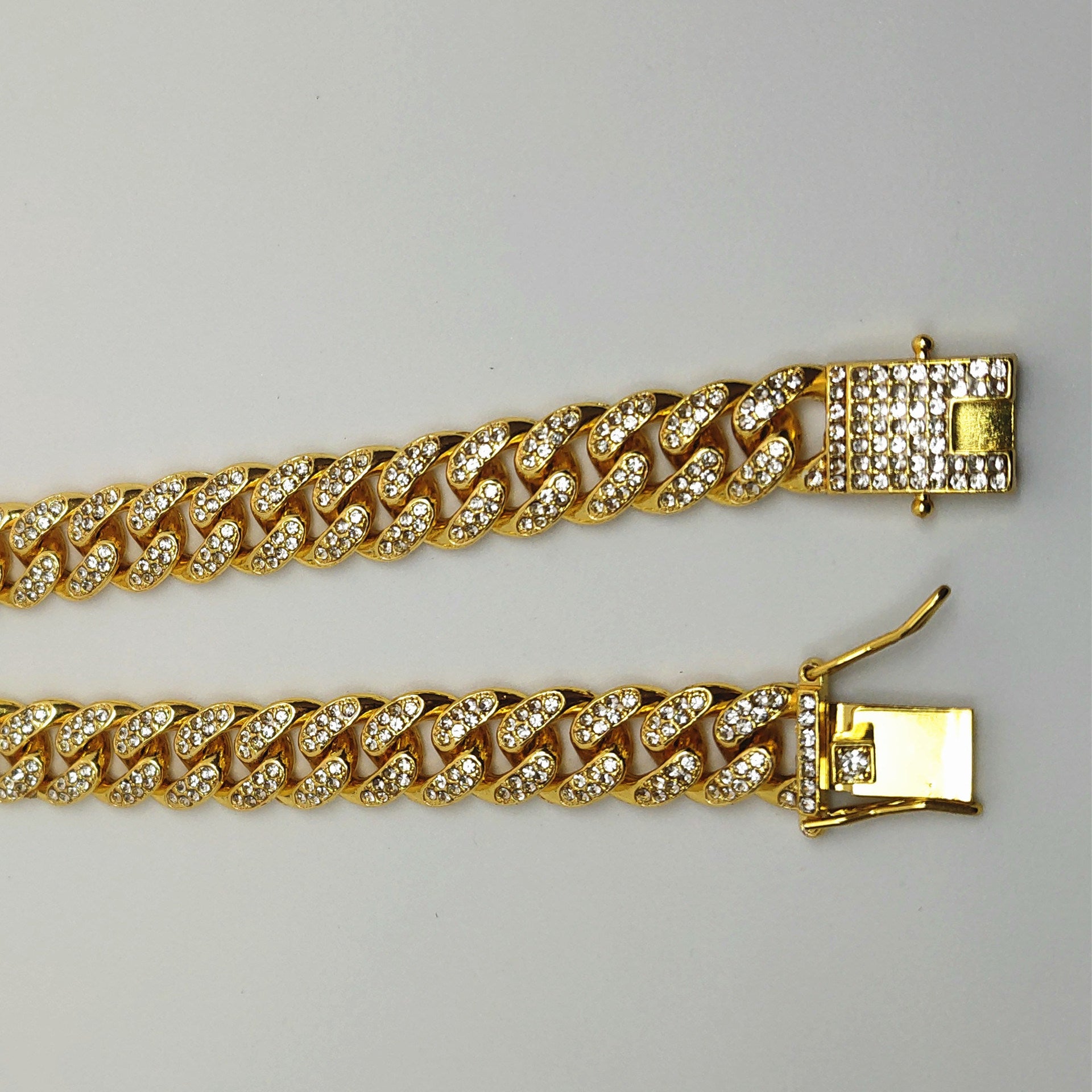 Cuban Chain 12mm Full Diamond Bracelet