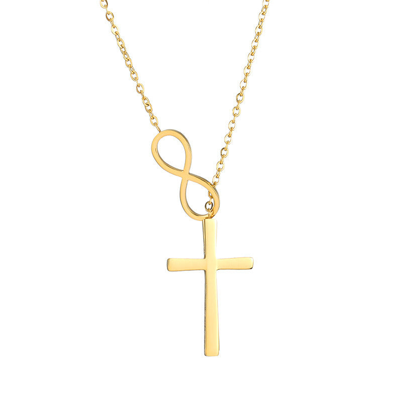 Sterling Silver Luxury Infinite Cross Of Love Chain Necklace For Women Jewelry Girl Gifts