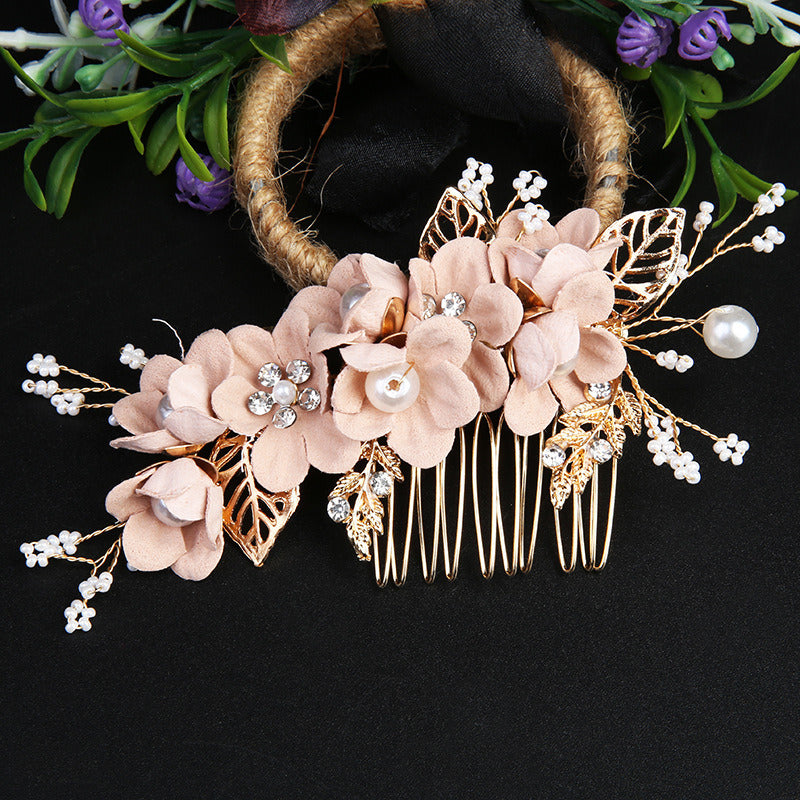 Gold Leaf Hair Updo Comb Handmade Bridal Crown Headdress