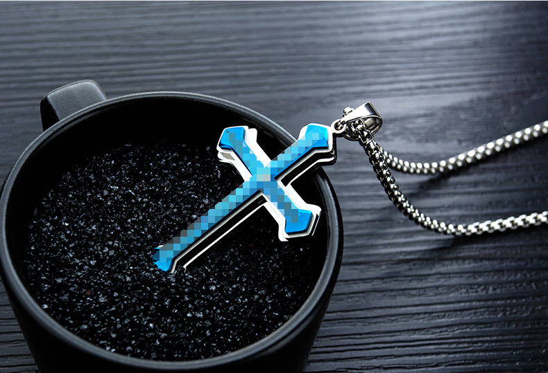 Titanium Steel Three-layer Titanium Steel Pendant Men's Necklace