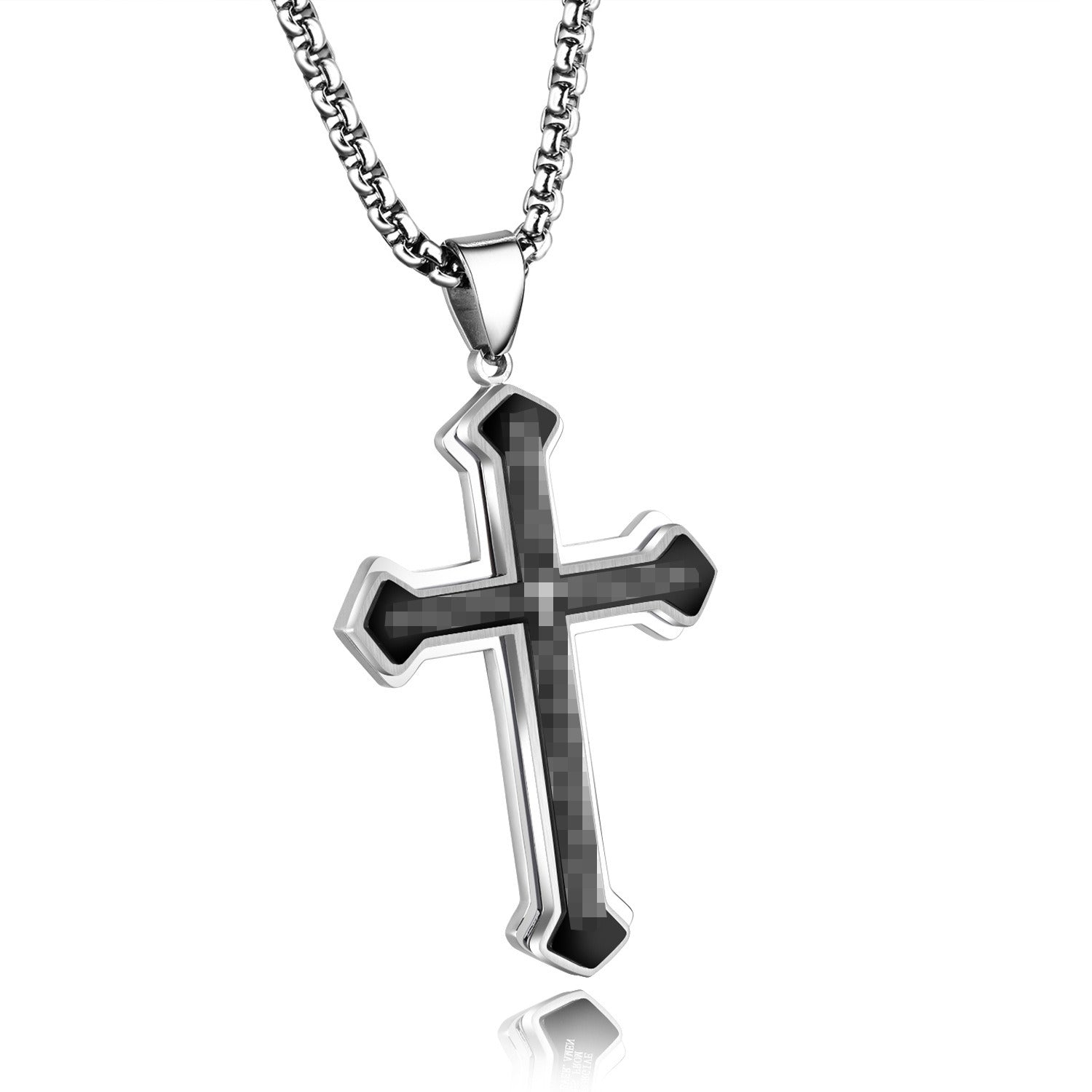 Titanium Steel Three-layer Titanium Steel Pendant Men's Necklace