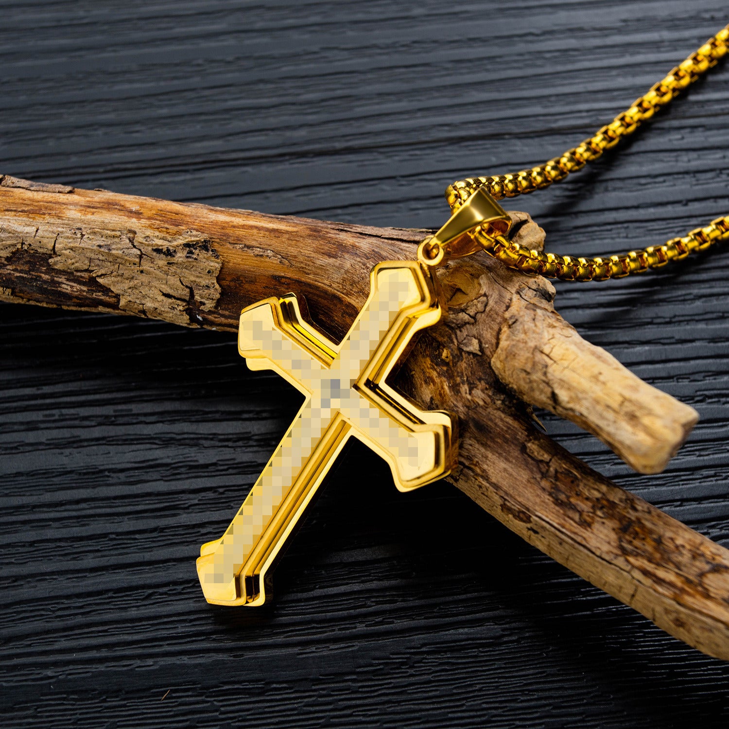 Titanium Steel Three-layer Titanium Steel Pendant Men's Necklace
