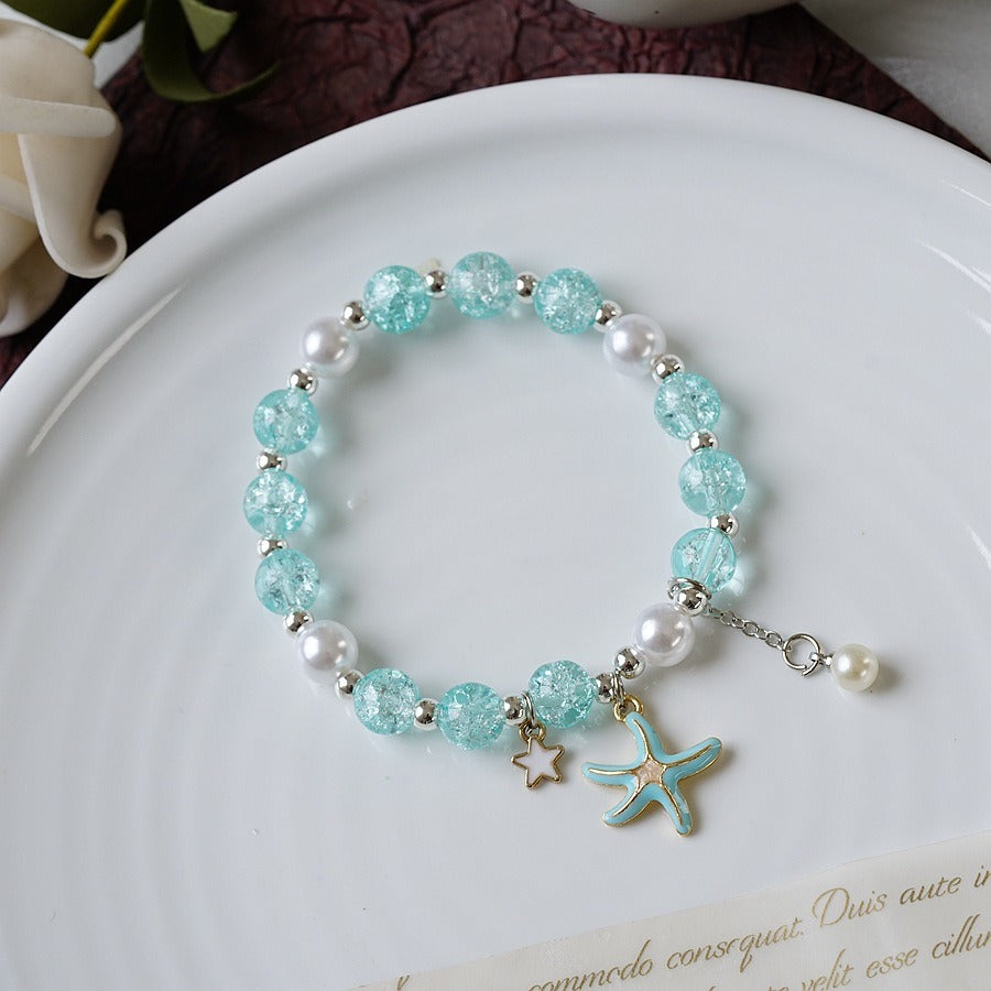 Women's Fashion Pearl And Crystal Beaded Bracelet