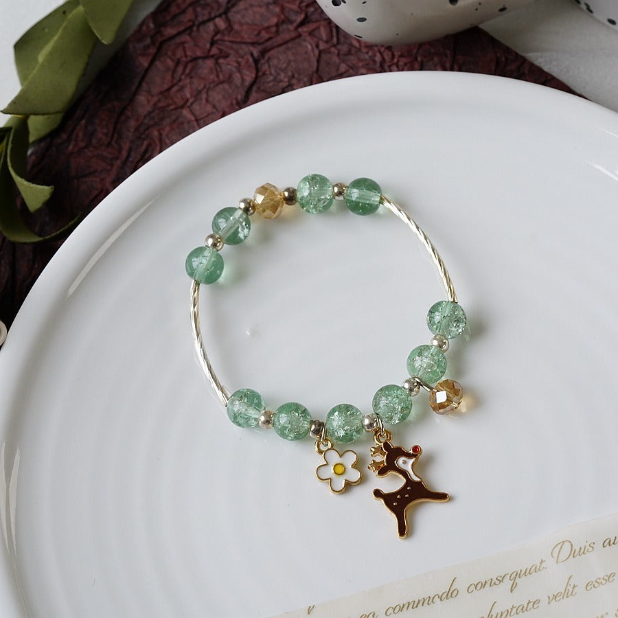 Women's Fashion Pearl And Crystal Beaded Bracelet