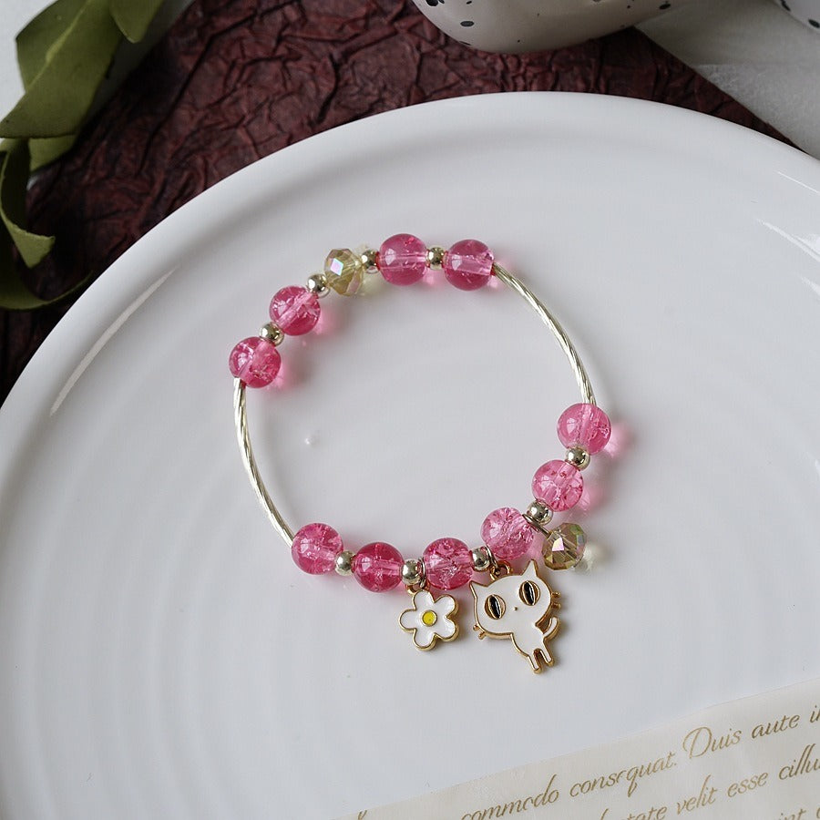 Women's Fashion Pearl And Crystal Beaded Bracelet