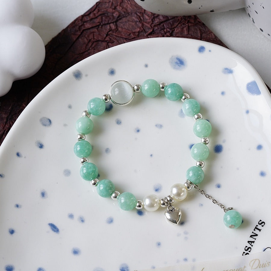 Women's Fashion Pearl And Crystal Beaded Bracelet