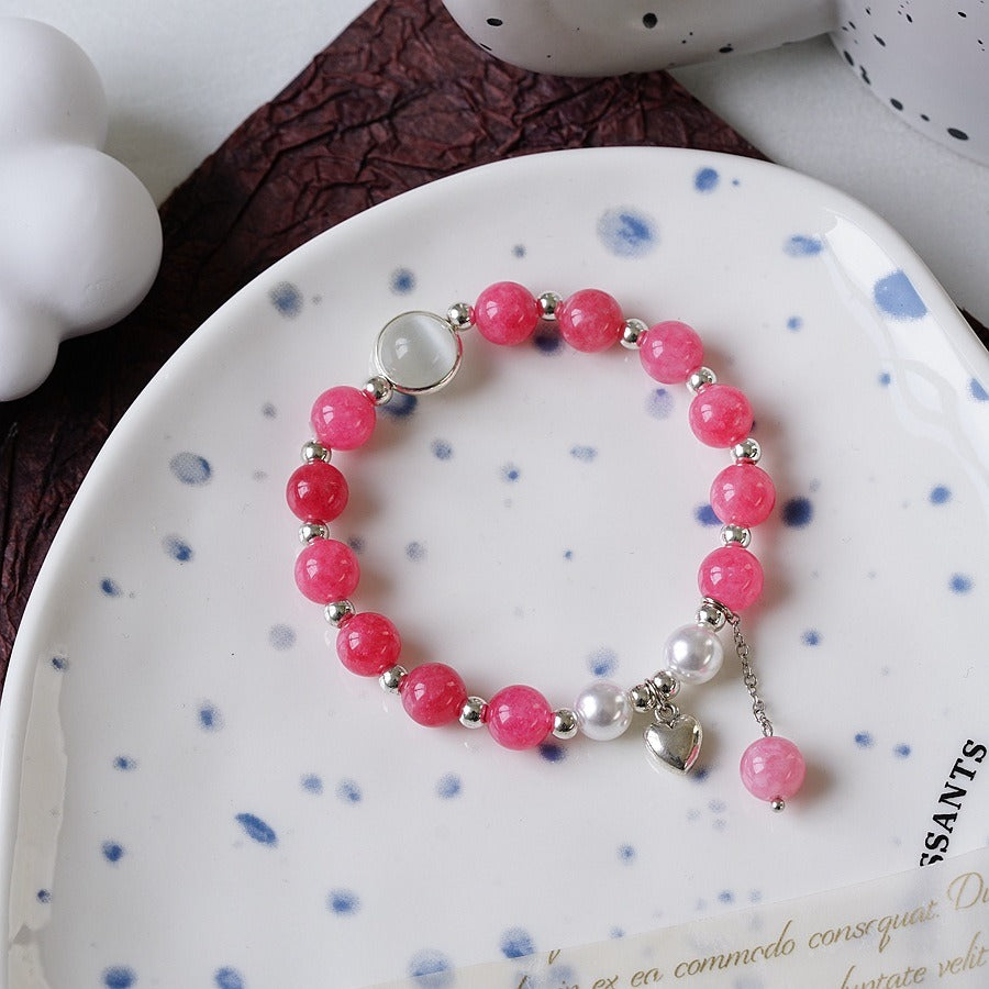 Women's Fashion Pearl And Crystal Beaded Bracelet