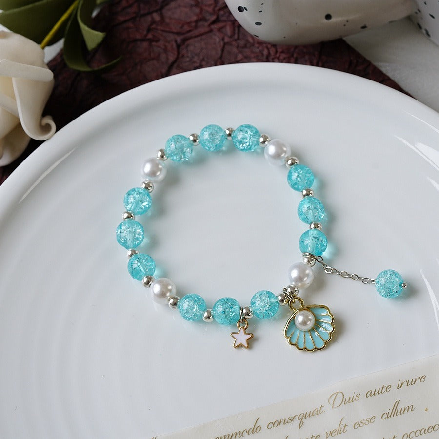 Women's Fashion Pearl And Crystal Beaded Bracelet