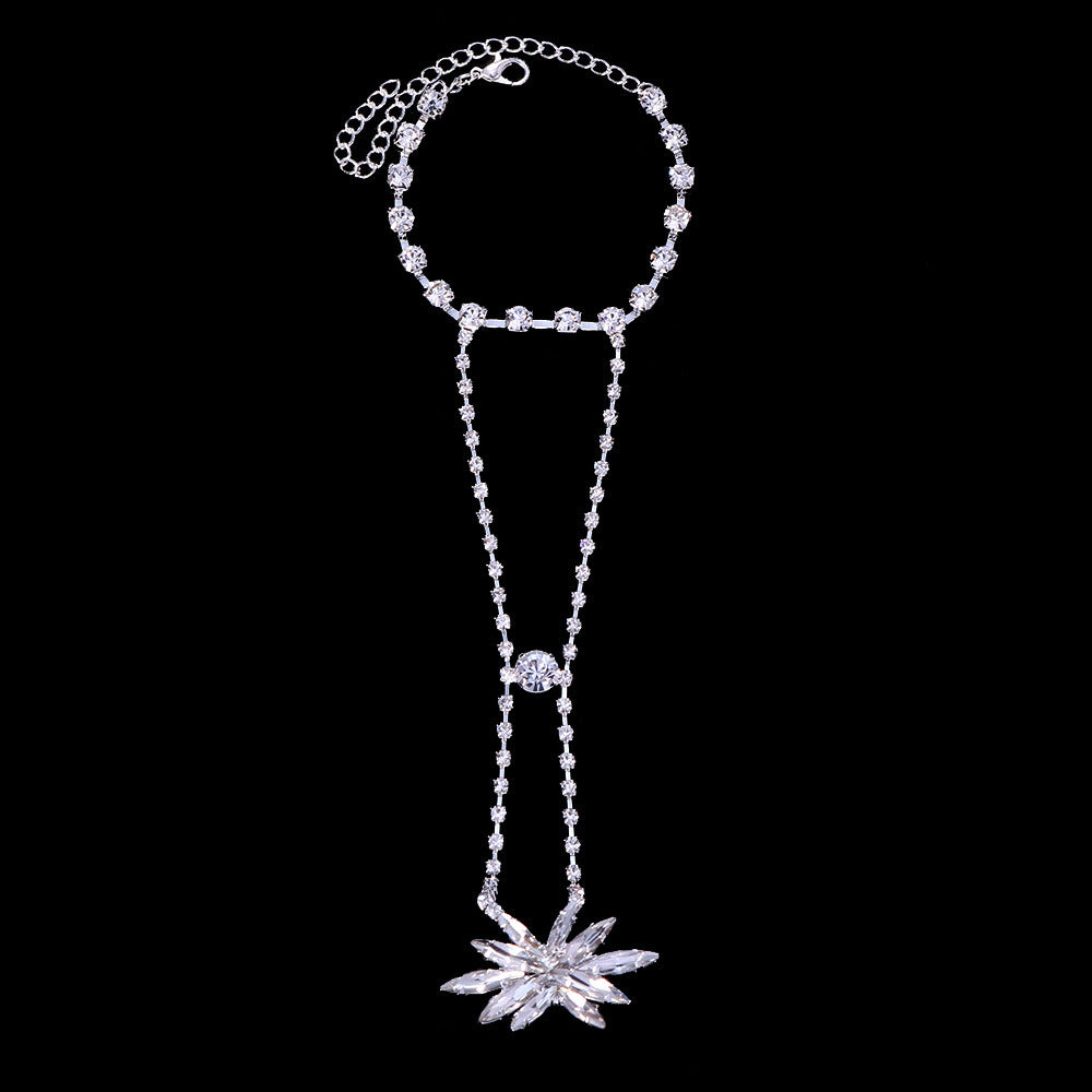 Women's Fashion Full Diamond Flower Chain