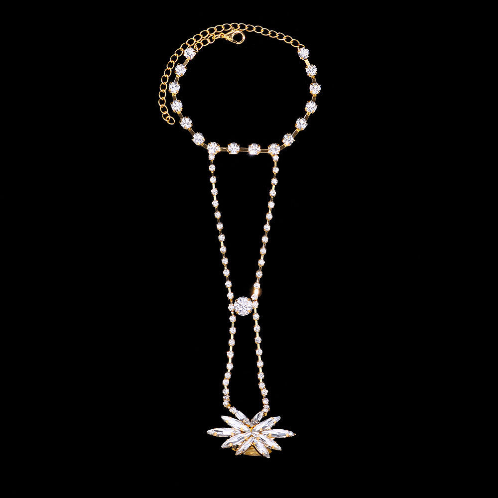 Women's Fashion Full Diamond Flower Chain